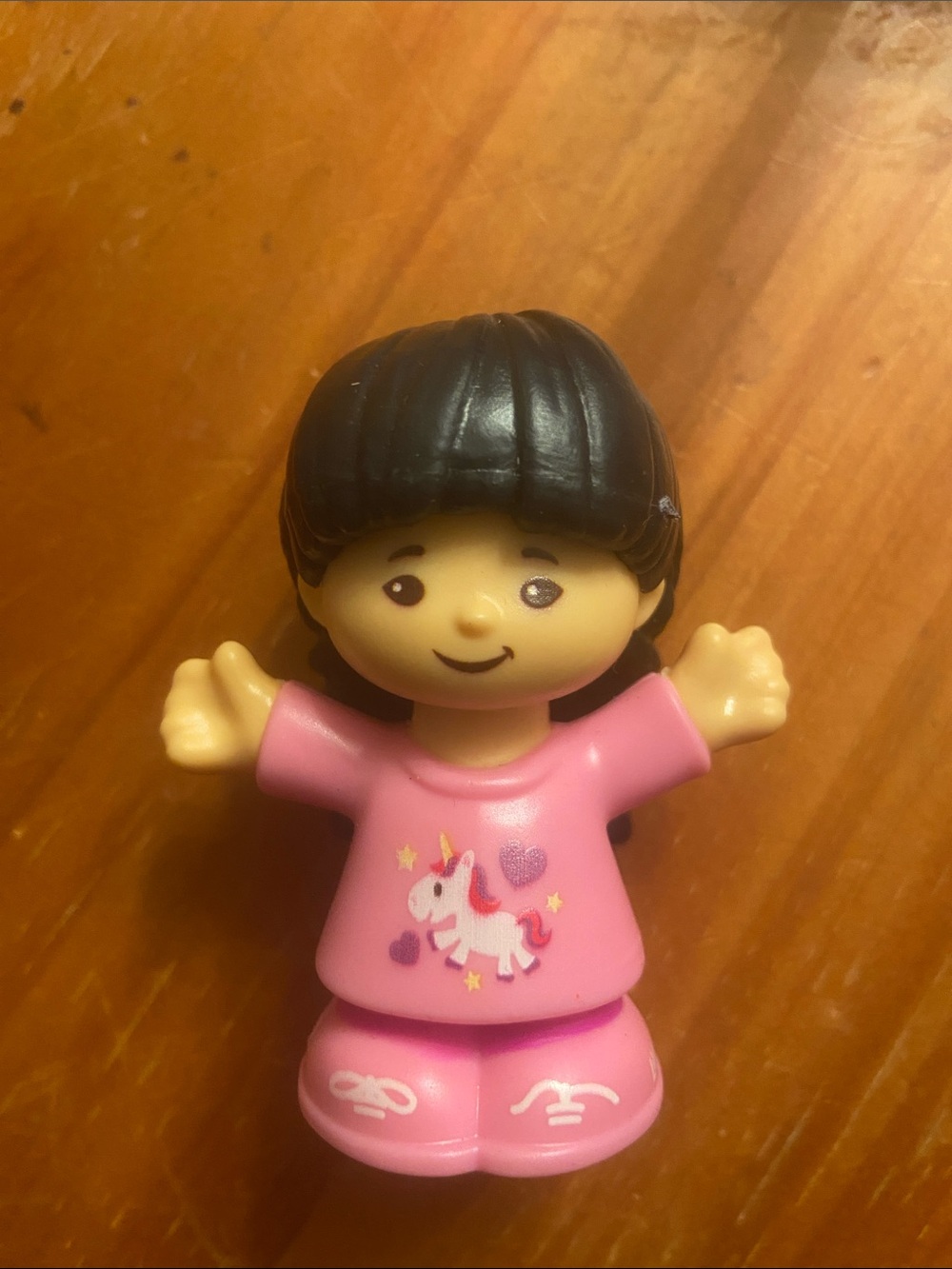 Little People Pink Unicorn Asian Braided Girl